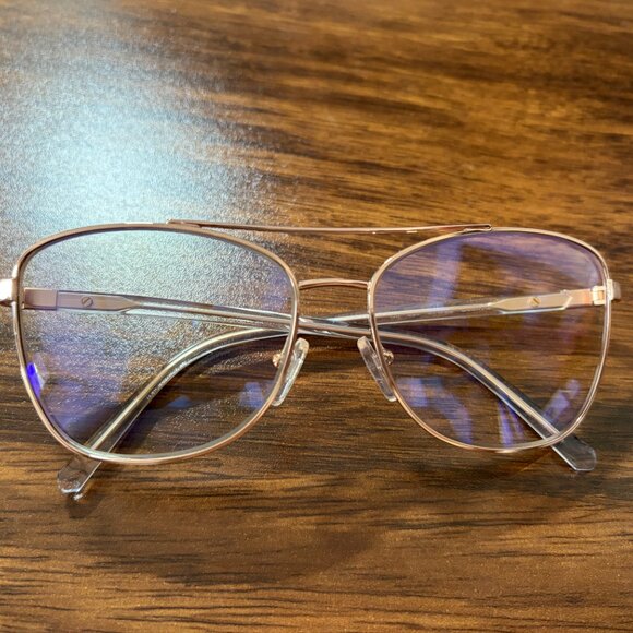 Michael Kors MK 1096 Stratton Blue Light Blocking Aviator Glasses/Rose Gold - Picture 7 of 13